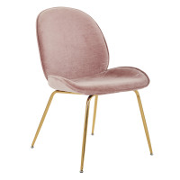 OSP Home Furnishings SEL-V22 Selena Chair in Rose Fabric with Gold Plated Legs K/D